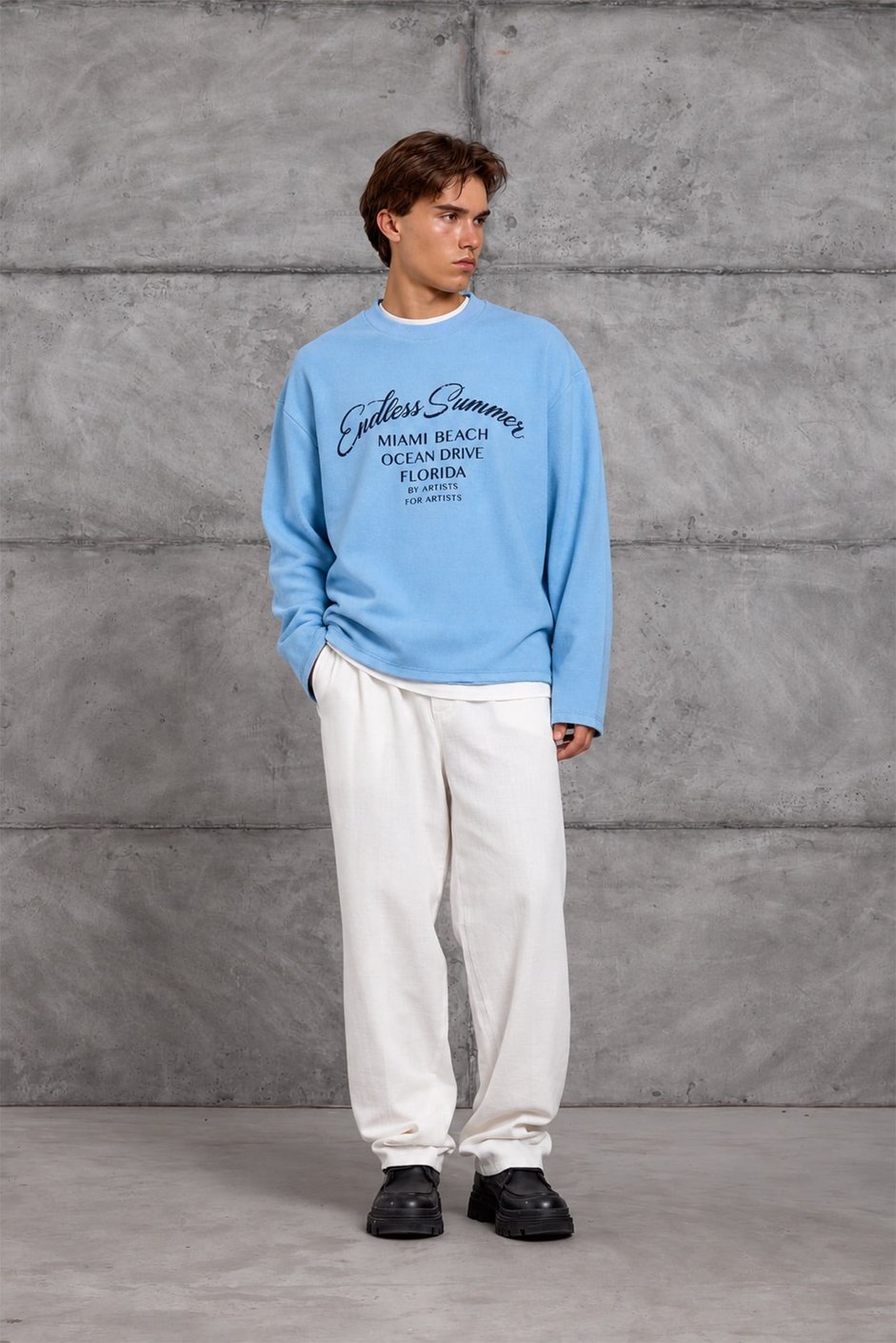Bebe Mavisi BASKILI DOKUMA KUMAŞ SWEATSHIRT