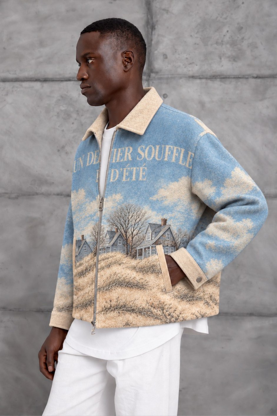 Bebe Mavisi DESENLİ OVERSIZE CEKET