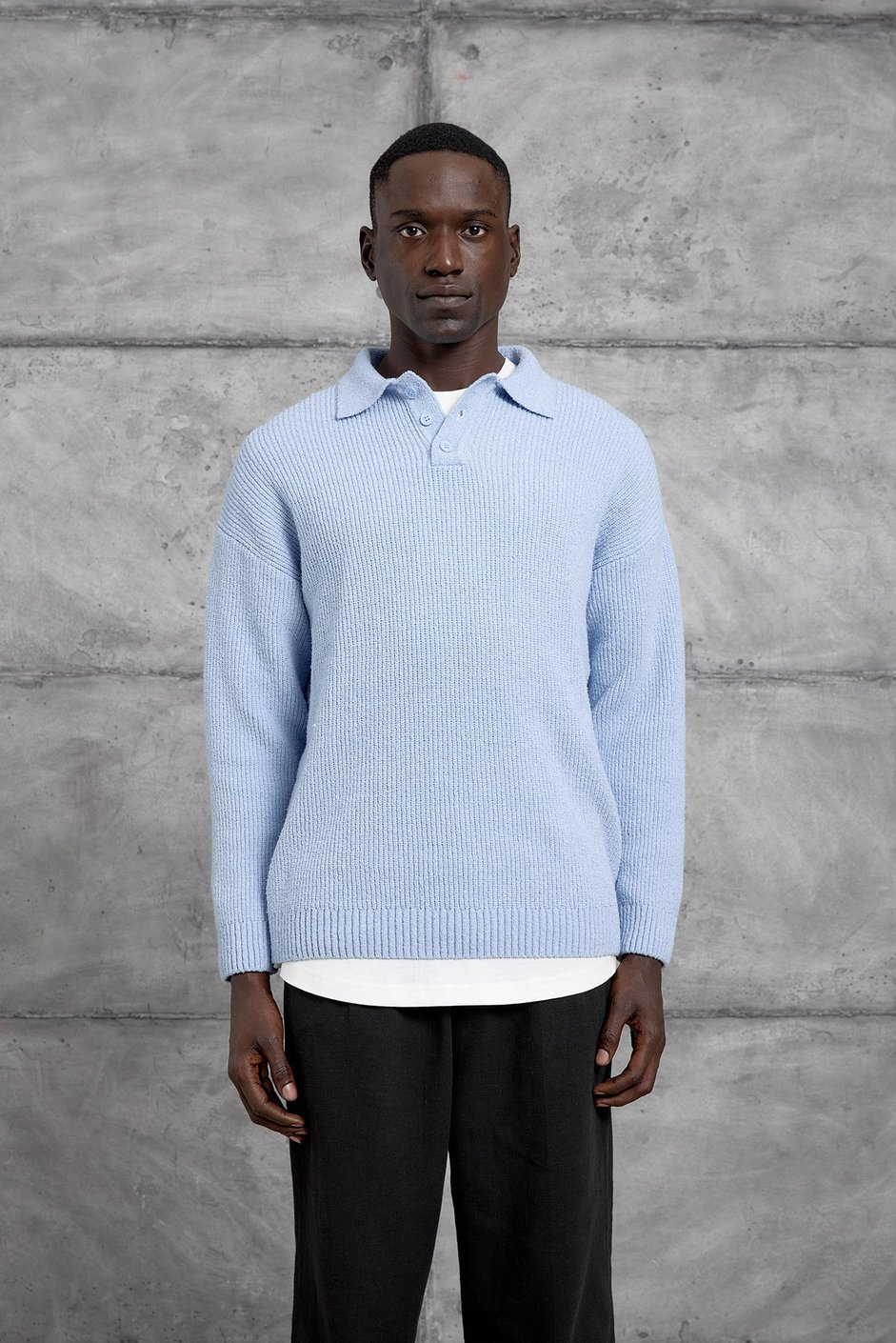 Bebe Mavisi DÜĞMELİ POLO YAKA TRİKO SWEATSHIRT