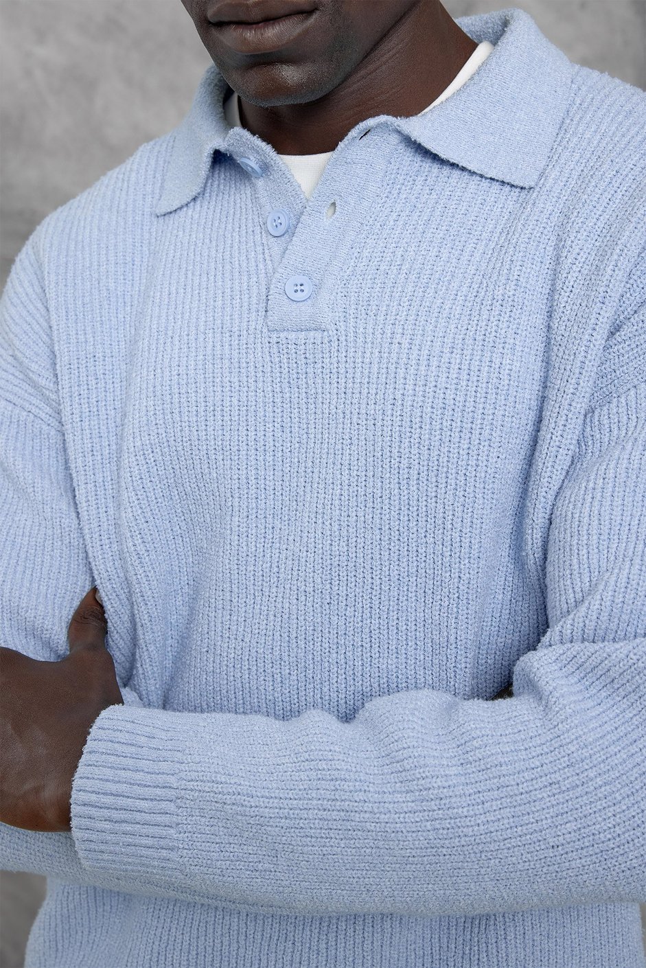 Bebe Mavisi DÜĞMELİ POLO YAKA TRİKO SWEATSHIRT