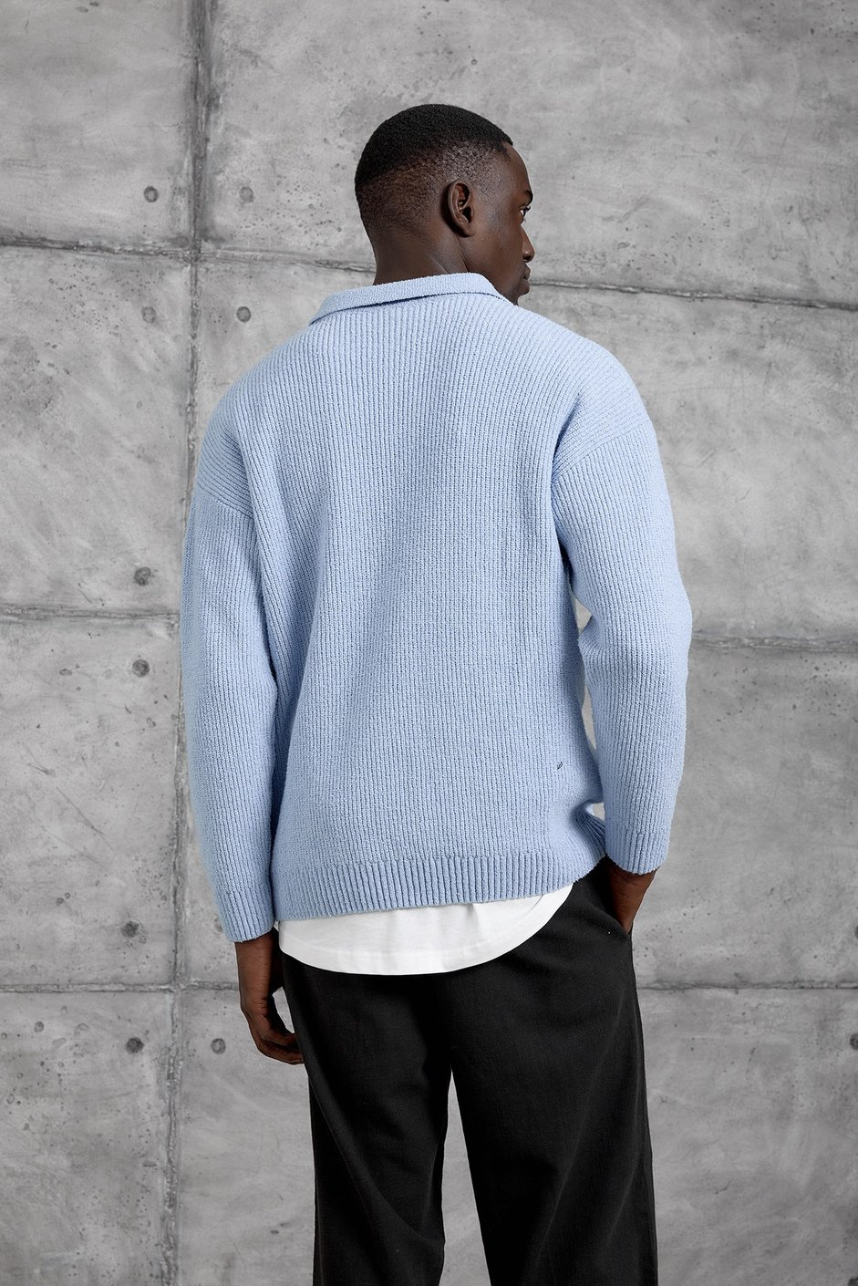 Bebe Mavisi DÜĞMELİ POLO YAKA TRİKO SWEATSHIRT