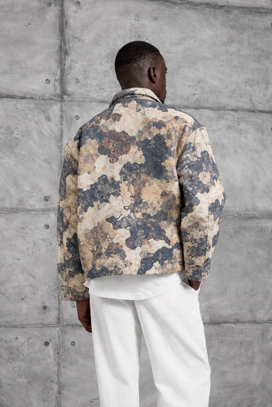 Bej DESENLİ OVERSIZE CEKET