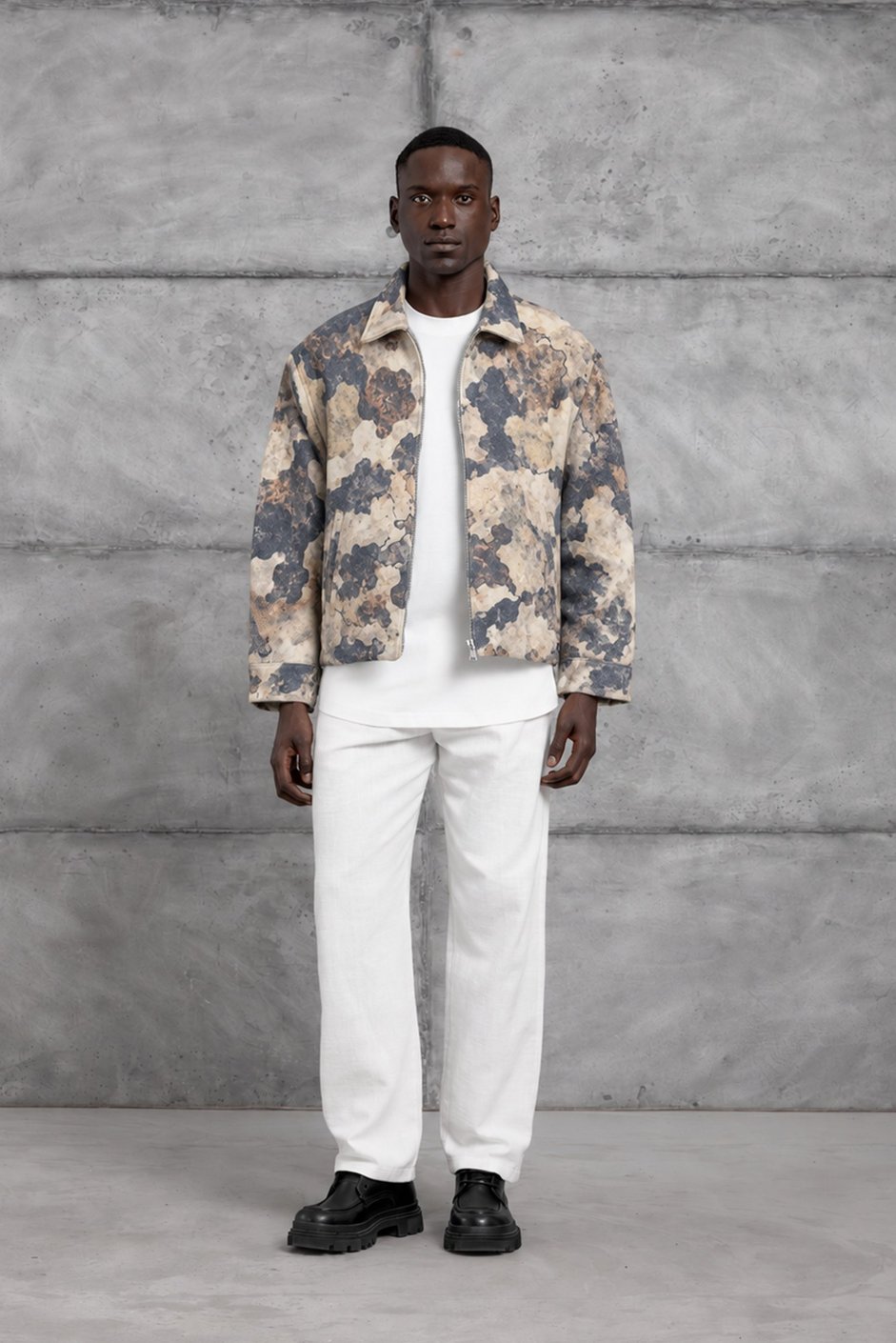 Bej DESENLİ OVERSIZE CEKET