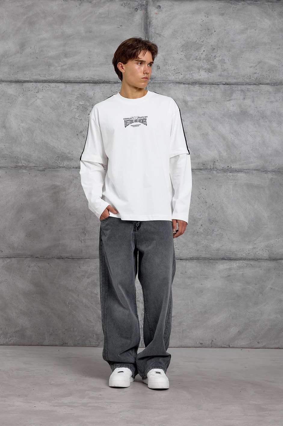 Beyaz ARKA 11 BASKI SWEATSHIRT