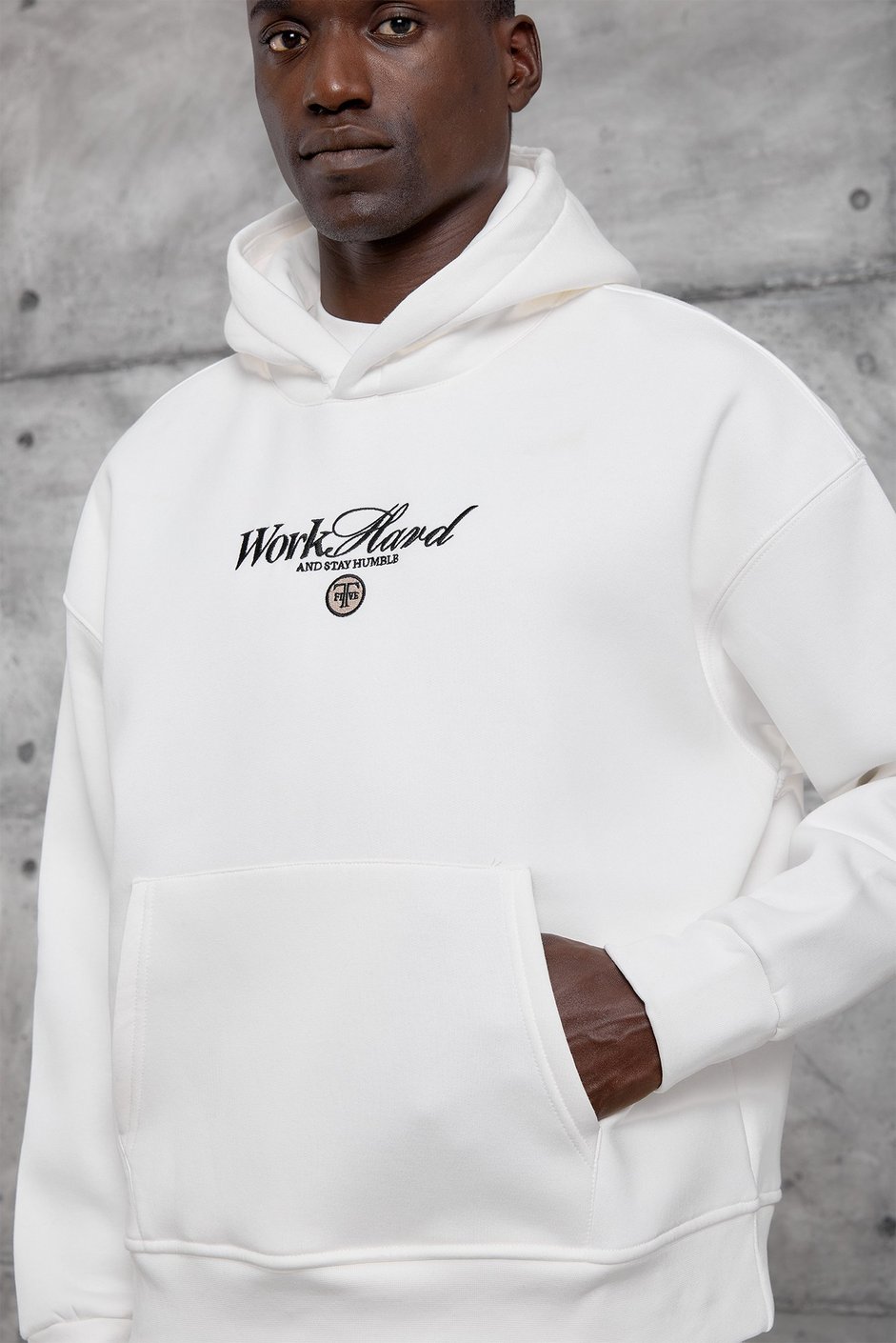 Beyaz CAR BASKI KAPÜŞONLU OVERSIZE SWEATSHIRT