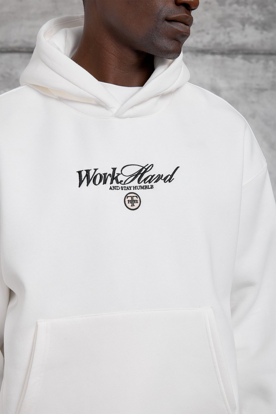Beyaz CAR BASKI KAPÜŞONLU OVERSIZE SWEATSHIRT