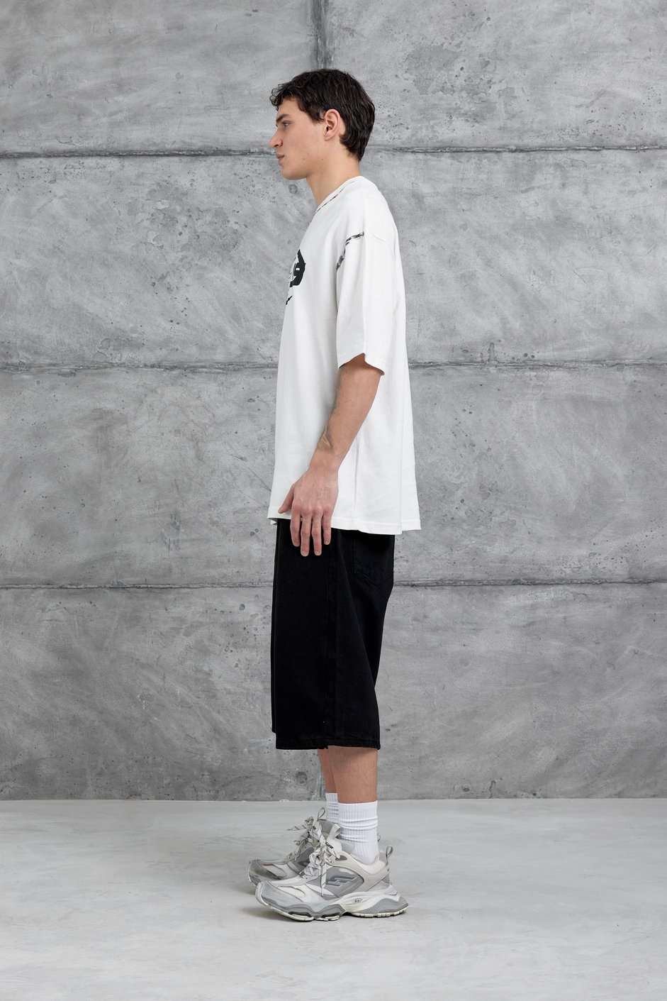 Beyaz Celcius Yazılı Oversize Tshirt