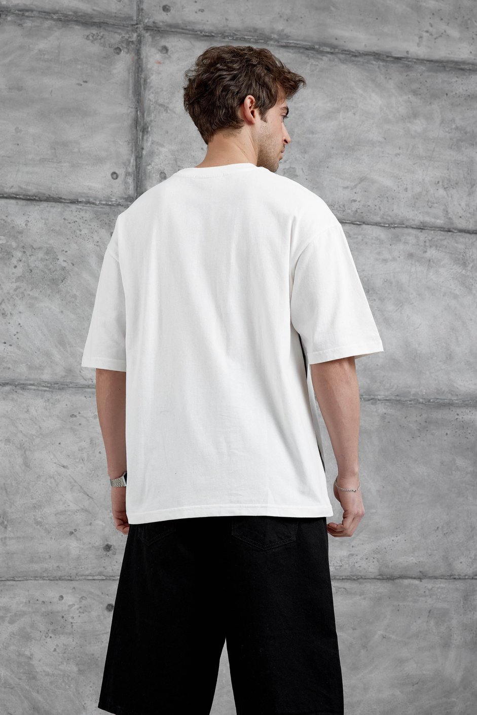 Beyaz Epicurusarless Yazılı Oversize Tshirt
