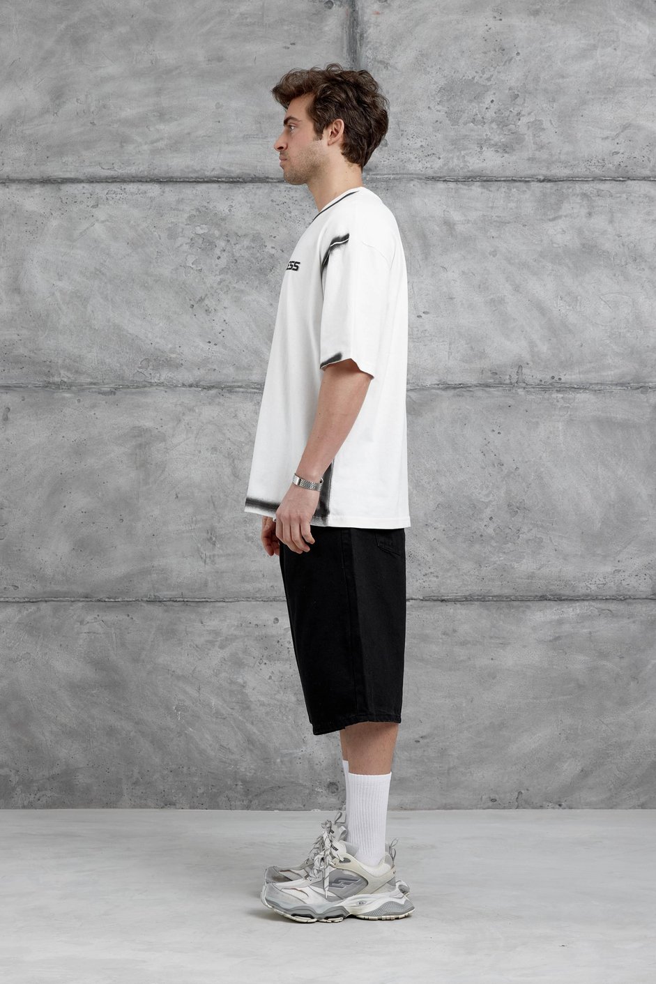 Beyaz Epicurusarless Yazılı Oversize Tshirt