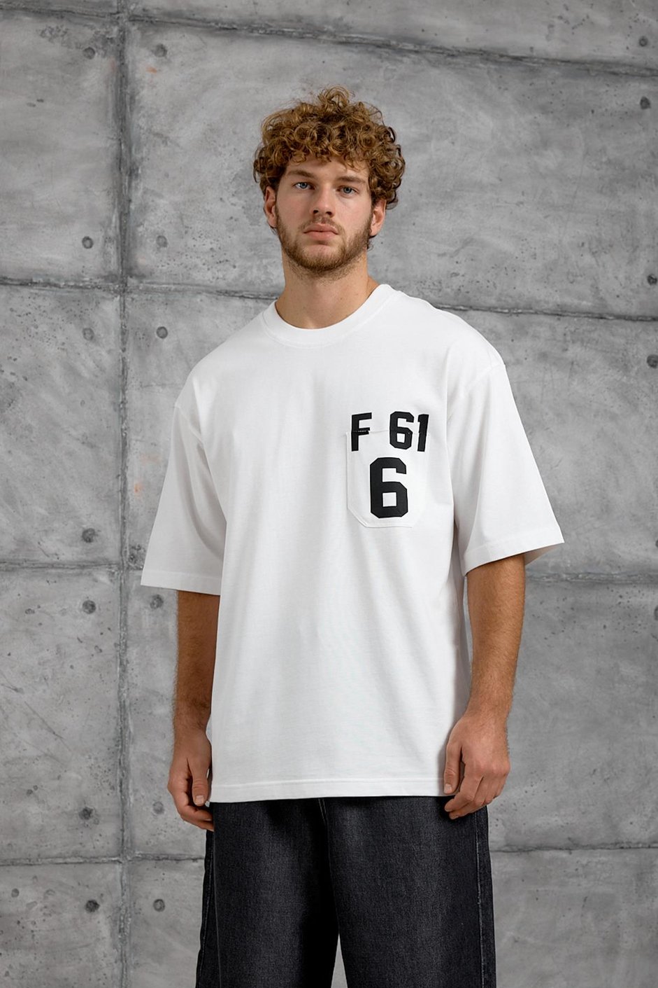 Beyaz F61 BASKI OVERSIZE TSHIRT