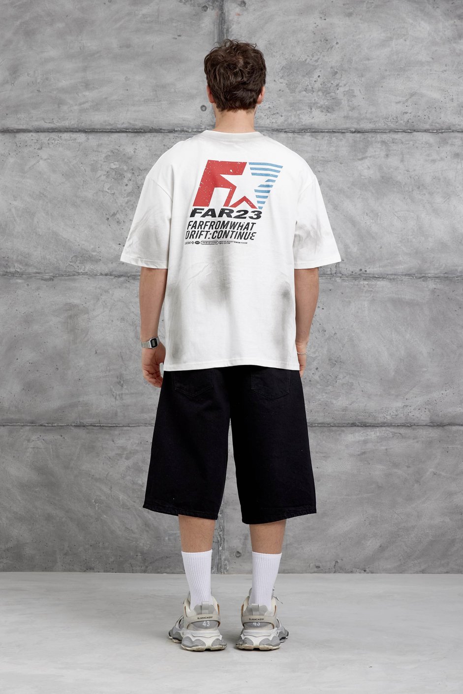 Beyaz Farfrom Yazılı Oversize Tshirt