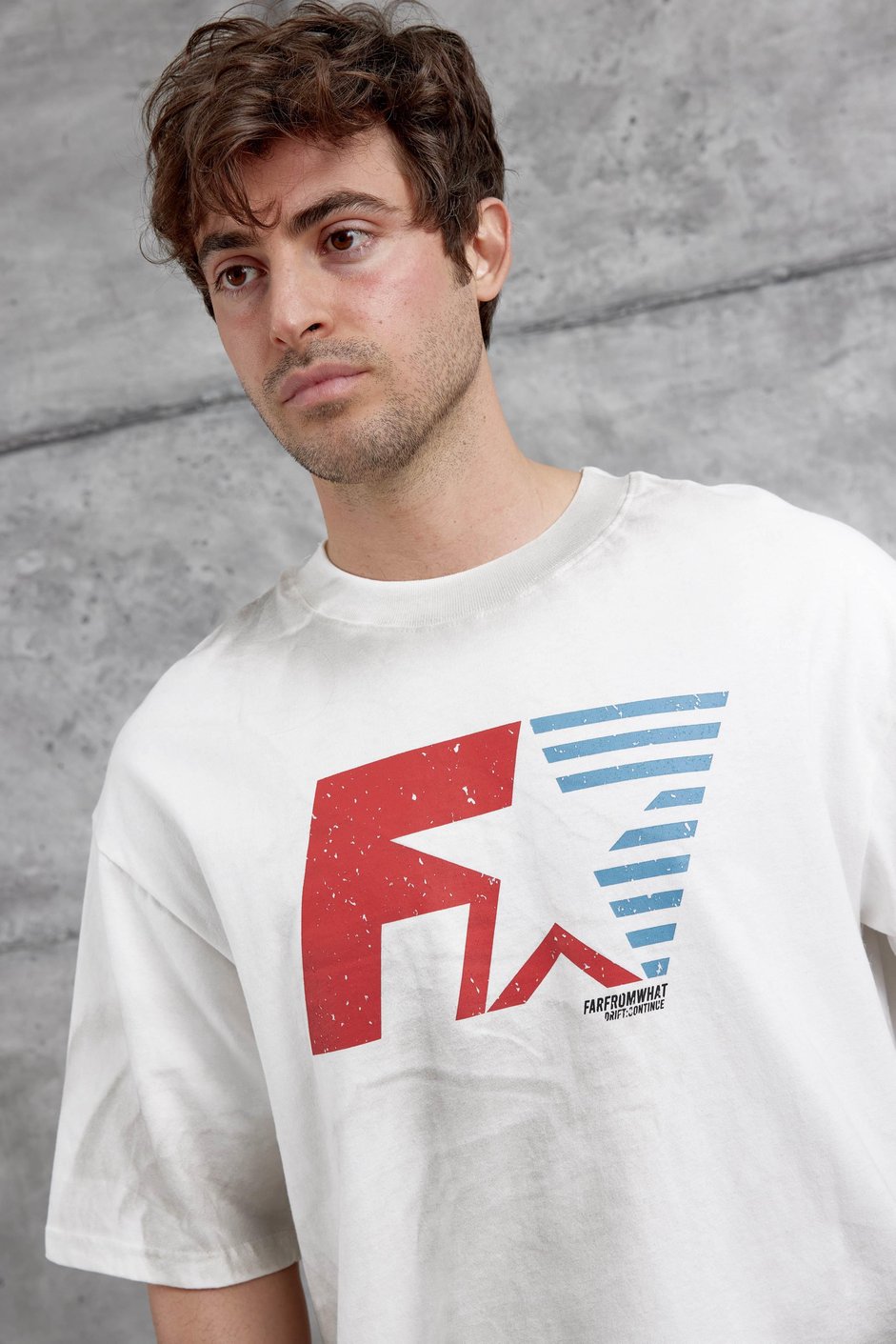 Beyaz Farfrom Yazılı Oversize Tshirt