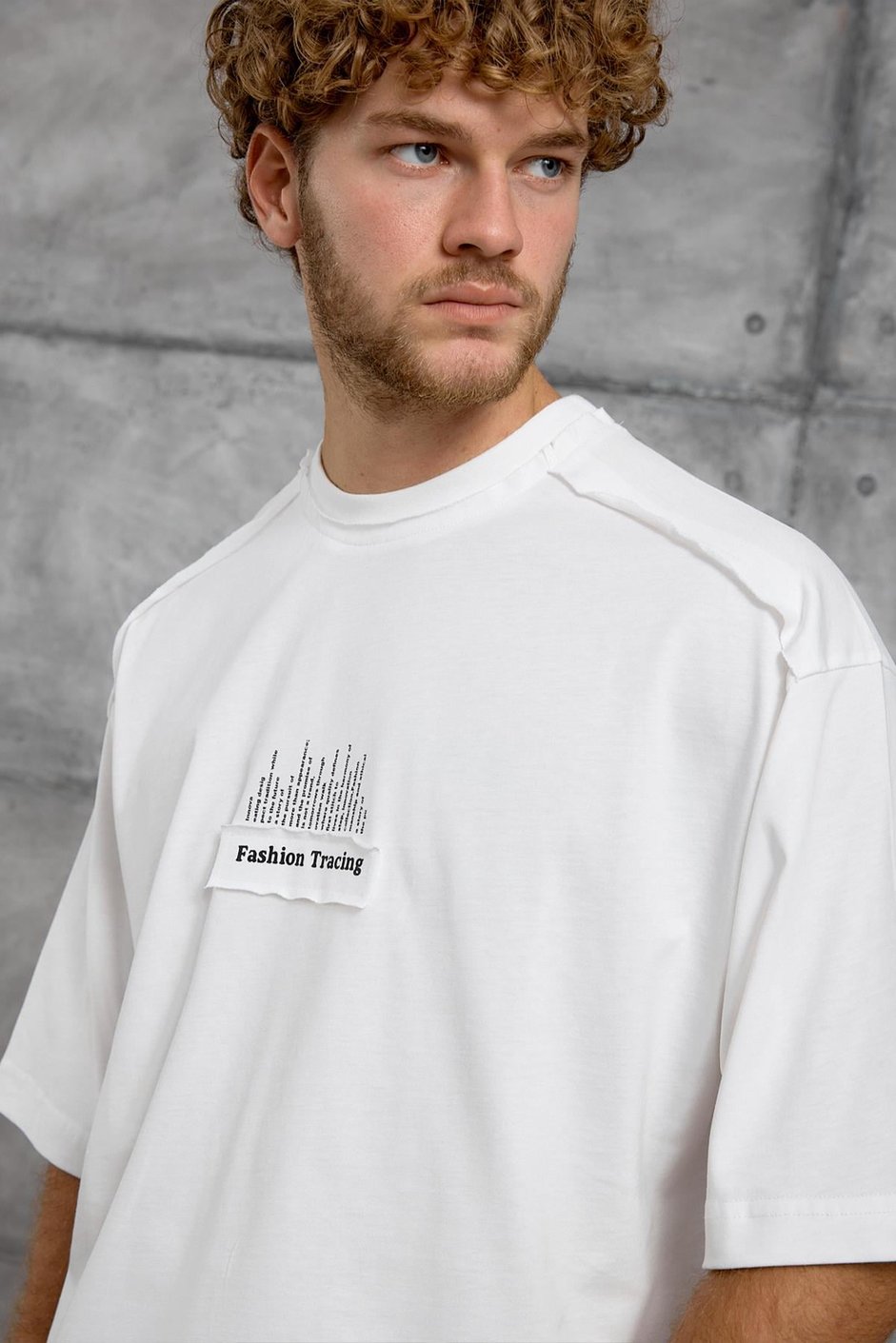Beyaz FASHİON BASKI OVERSIZE TSHIRT