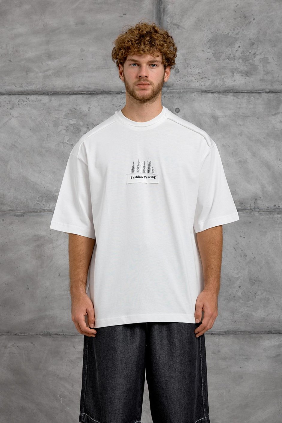 Beyaz FASHİON BASKI OVERSIZE TSHIRT