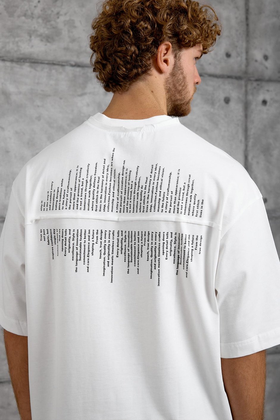 Beyaz FASHİON BASKI OVERSIZE TSHIRT