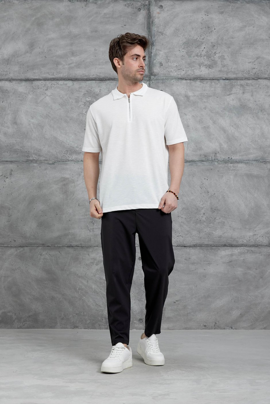 Beyaz Mrk Polo Yaka  Tshirt