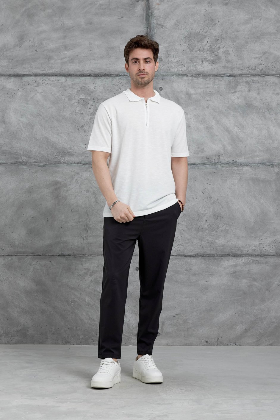 Beyaz Mrk Polo Yaka  Tshirt
