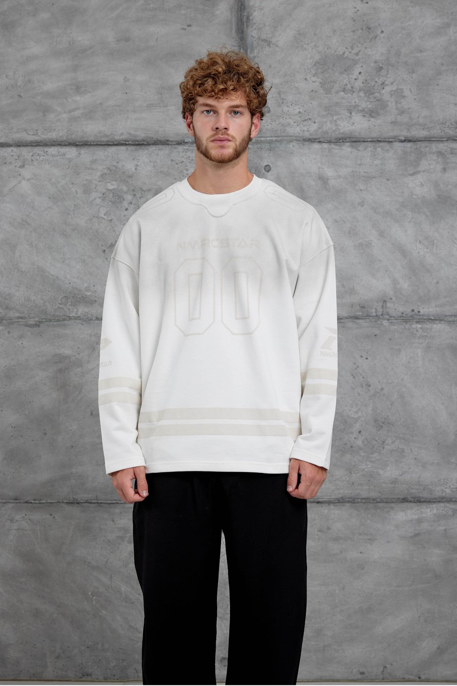 Beyaz Nmrc 00 Baskılı Oversize Sweatshirt