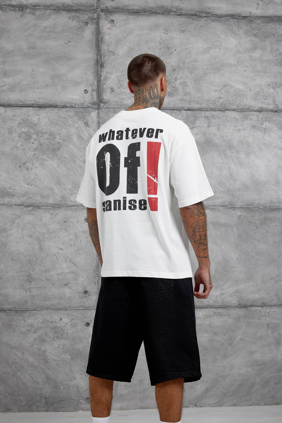 Beyaz Of Sanise Yazılı Oversize Tshirt