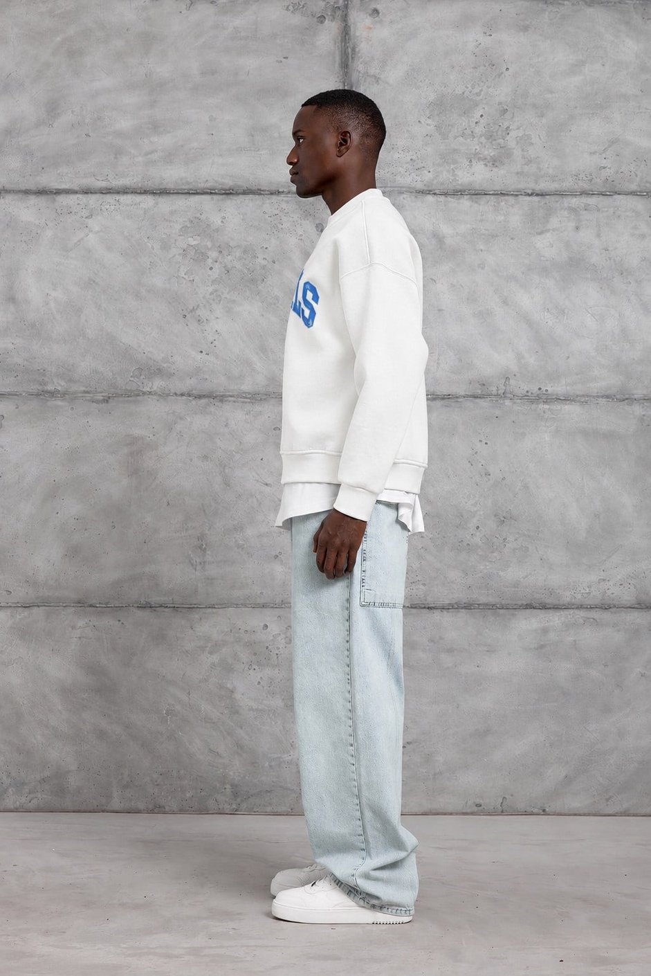 Beyaz SOCIALS BASKI OVERSIZE SWEATSHIRT