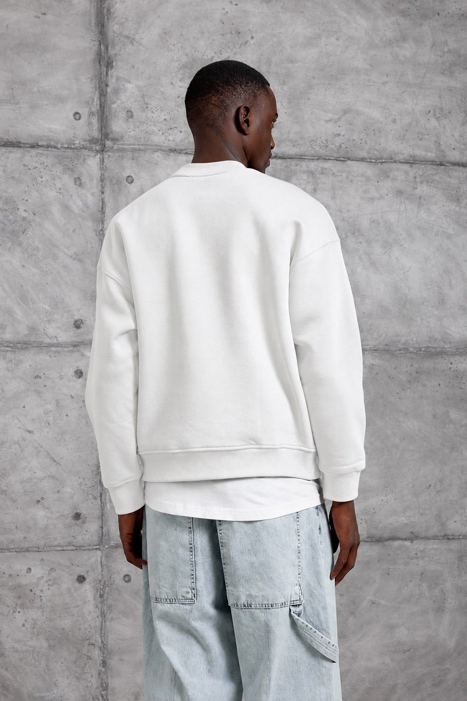 Beyaz SOCIALS BASKI OVERSIZE SWEATSHIRT