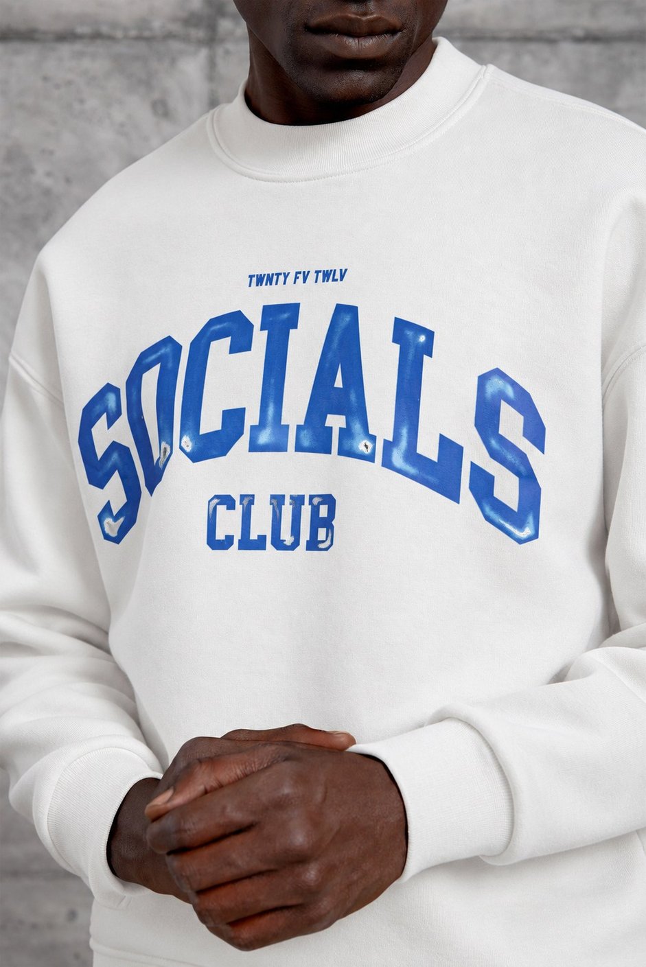 Beyaz SOCIALS BASKI OVERSIZE SWEATSHIRT