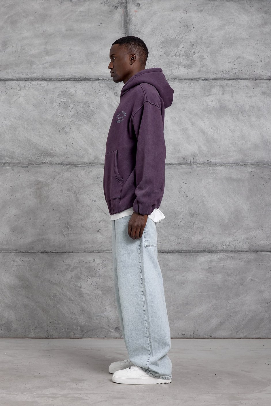 Bordo CRET DIVISION BASKI YIKAMALI OVERSIZE SWEATSHIRT
