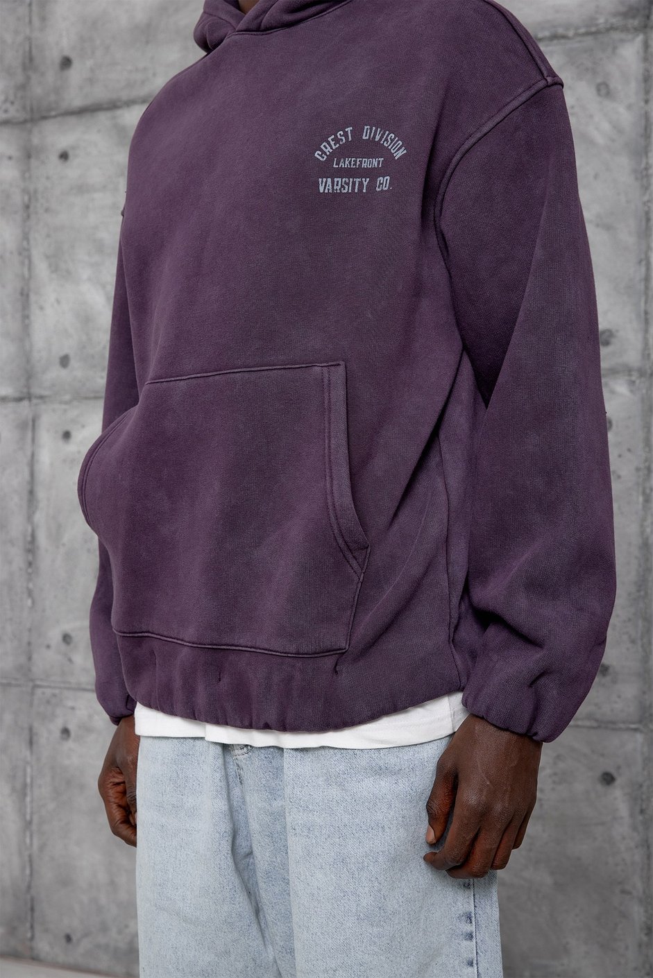 Bordo CRET DIVISION BASKI YIKAMALI OVERSIZE SWEATSHIRT
