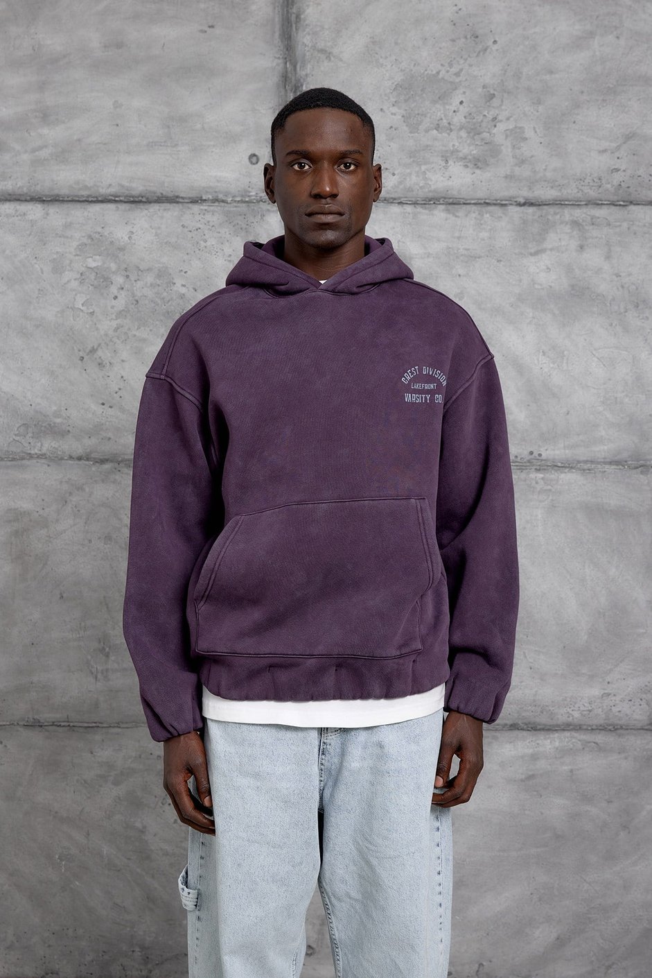 Bordo CRET DIVISION BASKI YIKAMALI OVERSIZE SWEATSHIRT