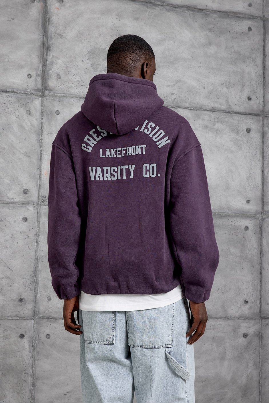 Bordo CRET DIVISION BASKI YIKAMALI OVERSIZE SWEATSHIRT