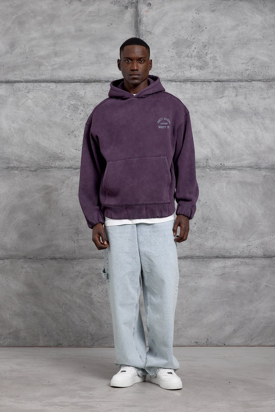 Bordo CRET DIVISION BASKI YIKAMALI OVERSIZE SWEATSHIRT