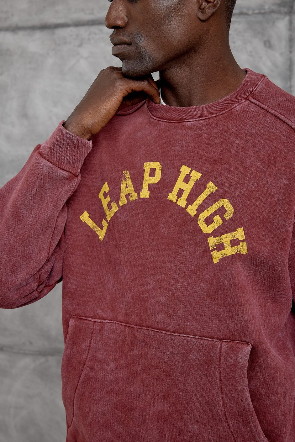 Bordo YIKAMALI KUMAŞ OVERSIZE SWEATSHIRT