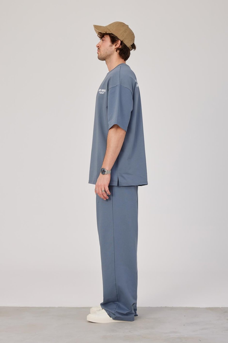 Care About Yazılı Pastel Mavi T-shirt