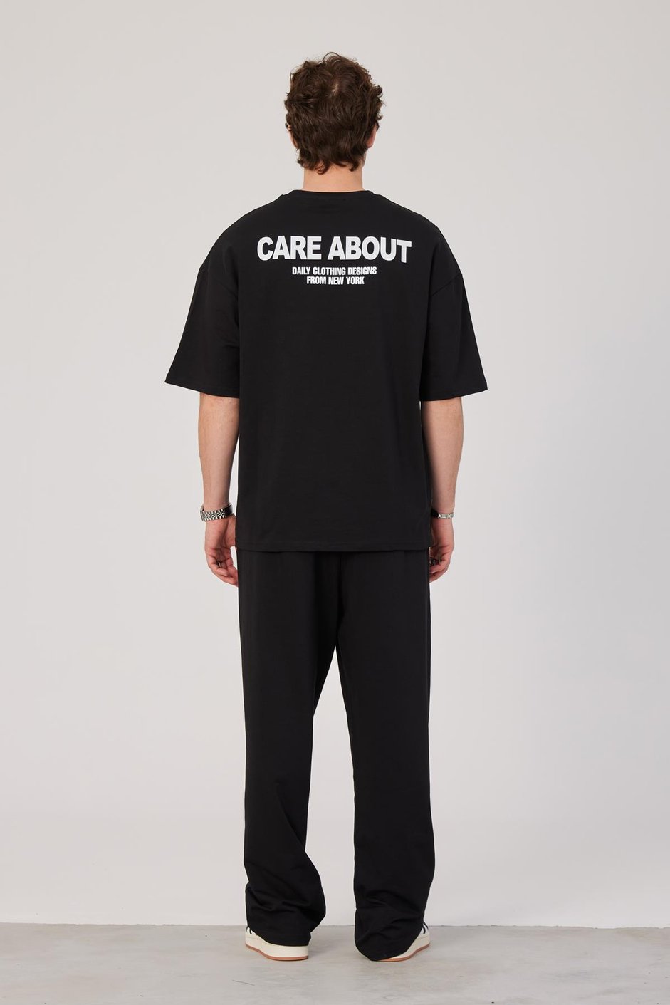 Care About Yazılı Siyah T-shirt