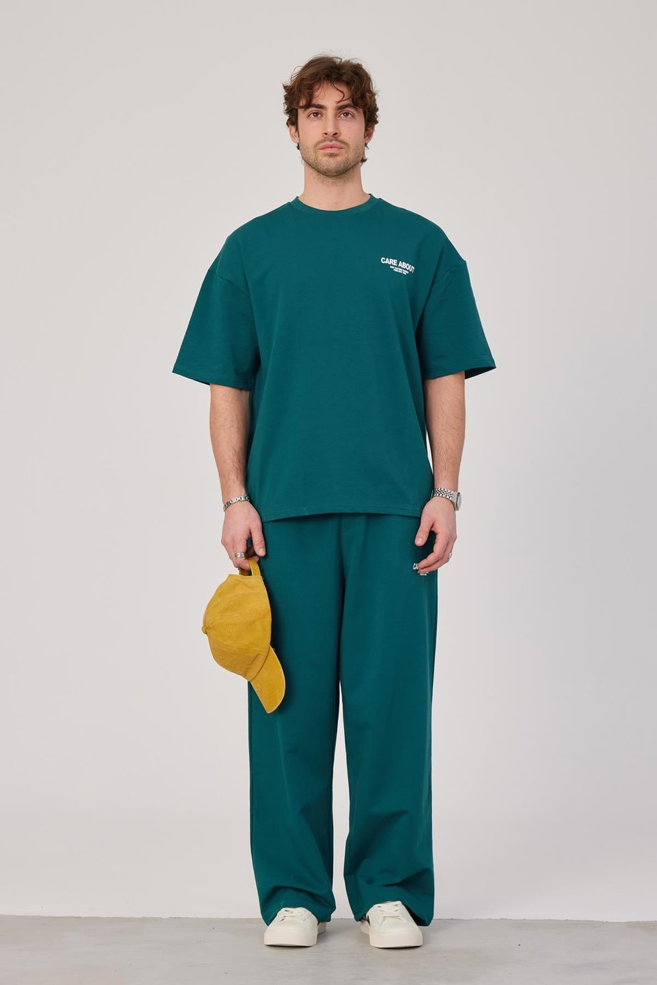 Care About Yazılı Yeşil T-shirt