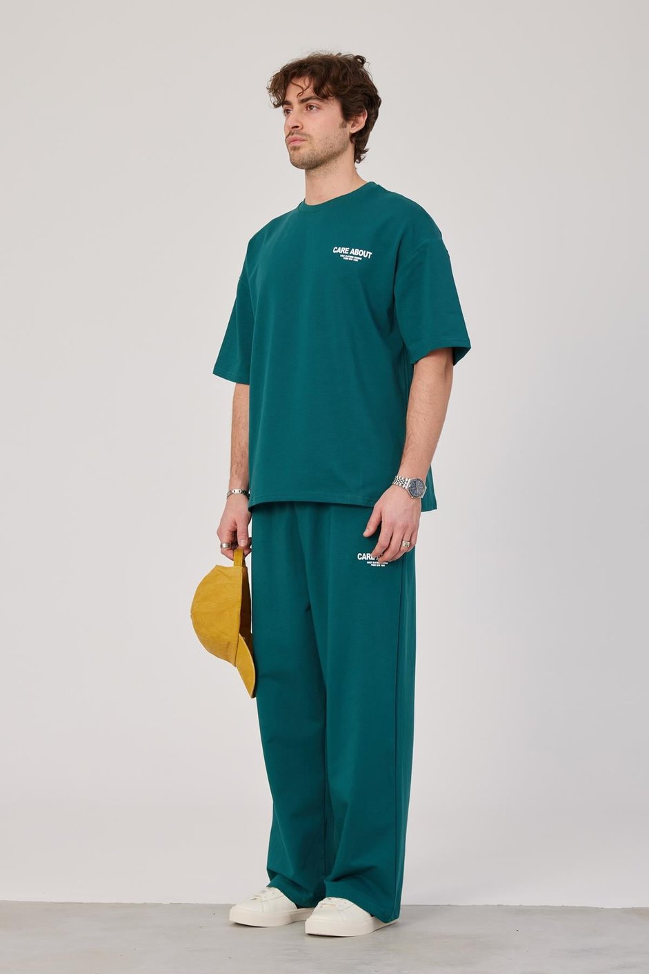Care About Yazılı Yeşil T-shirt