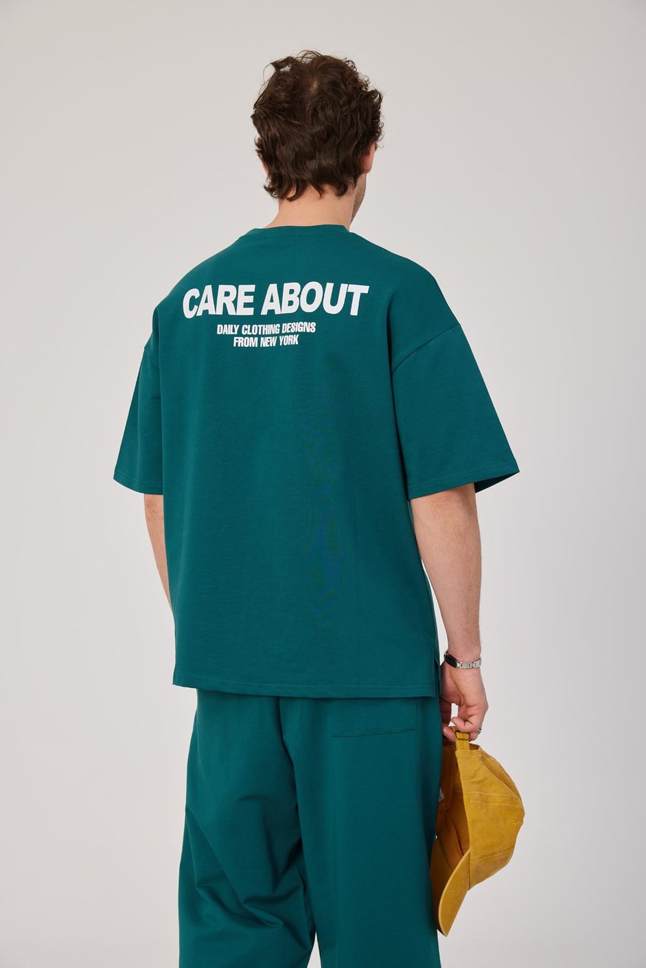 Care About Yazılı Yeşil T-shirt