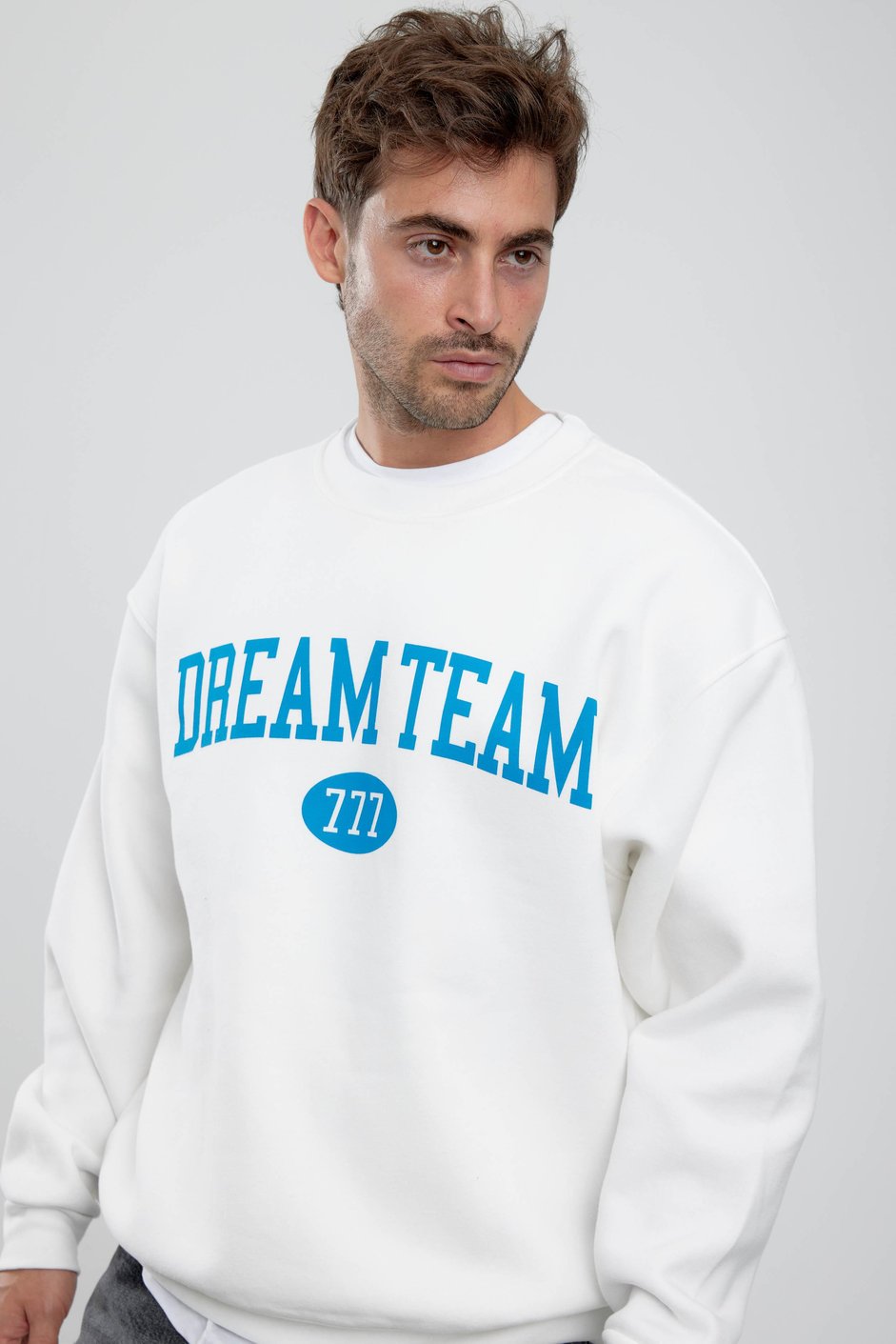 Dream Team Yazılı Beyaz Sweatshirt