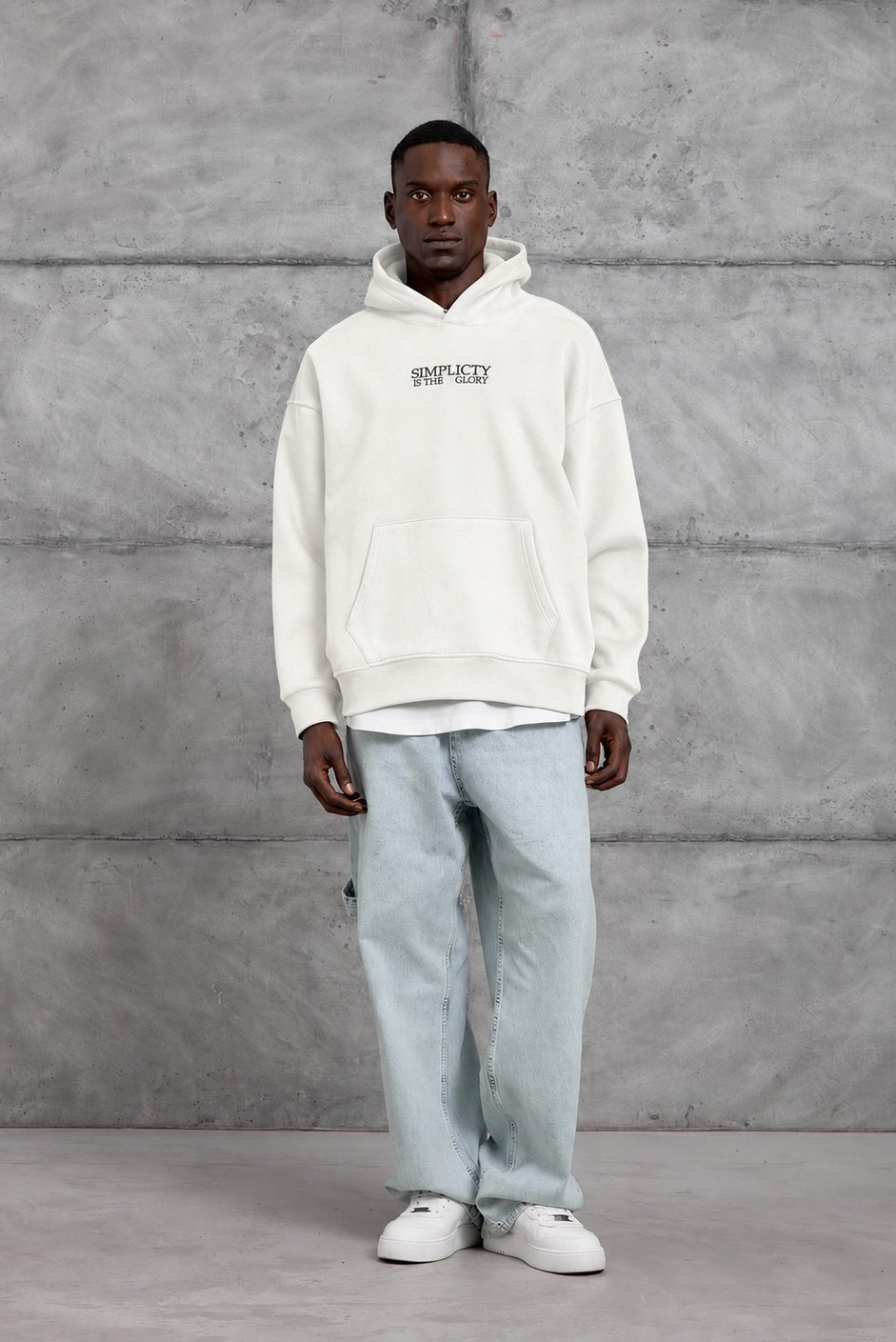 Ekru Beyaz NAKIŞ DETAY OVERSIZE SWEATSHIRT