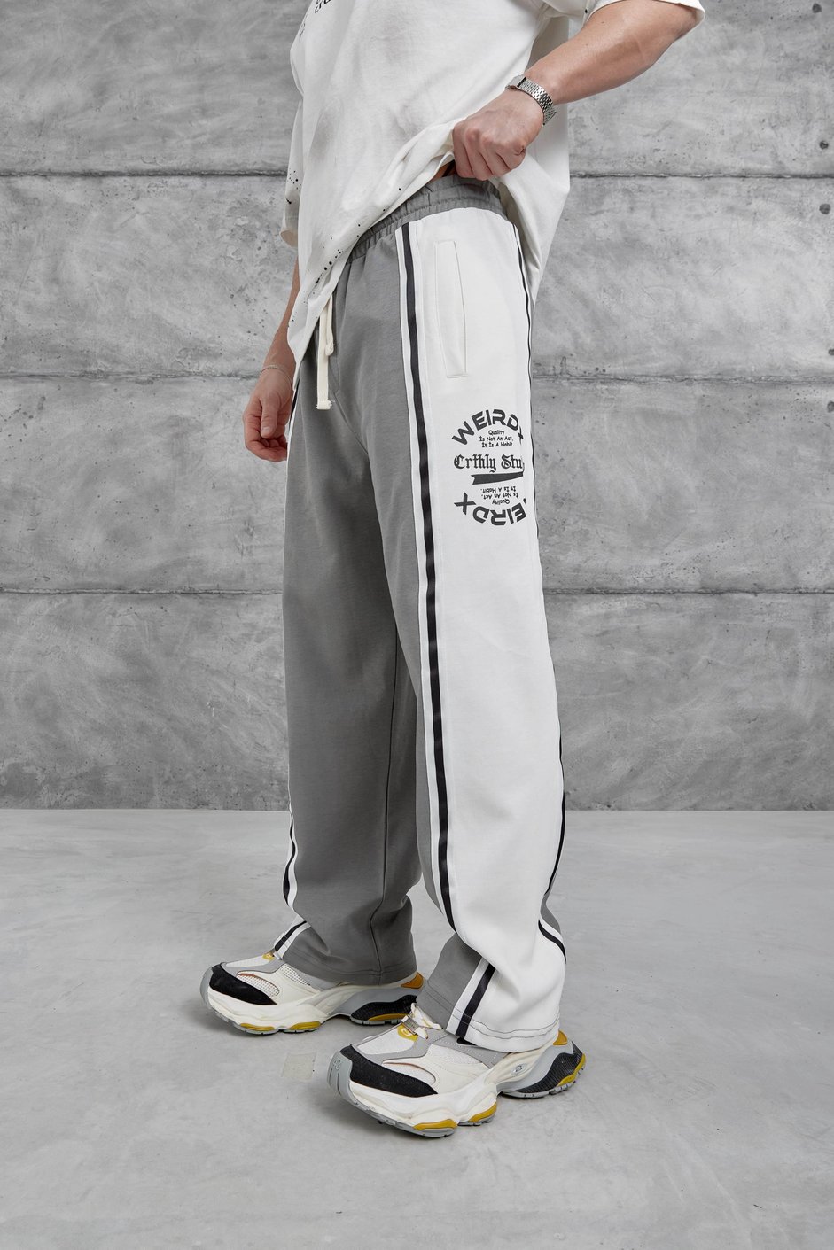 Füme Weirdx Yazılı Baggy Eşofman