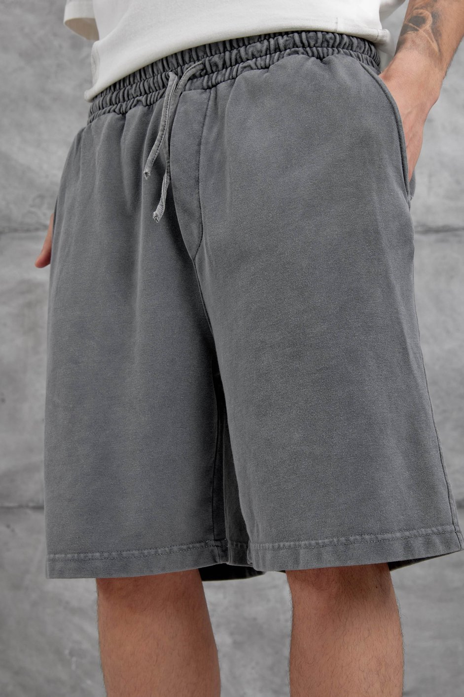 Füme Yıkamalı Oversize Şort