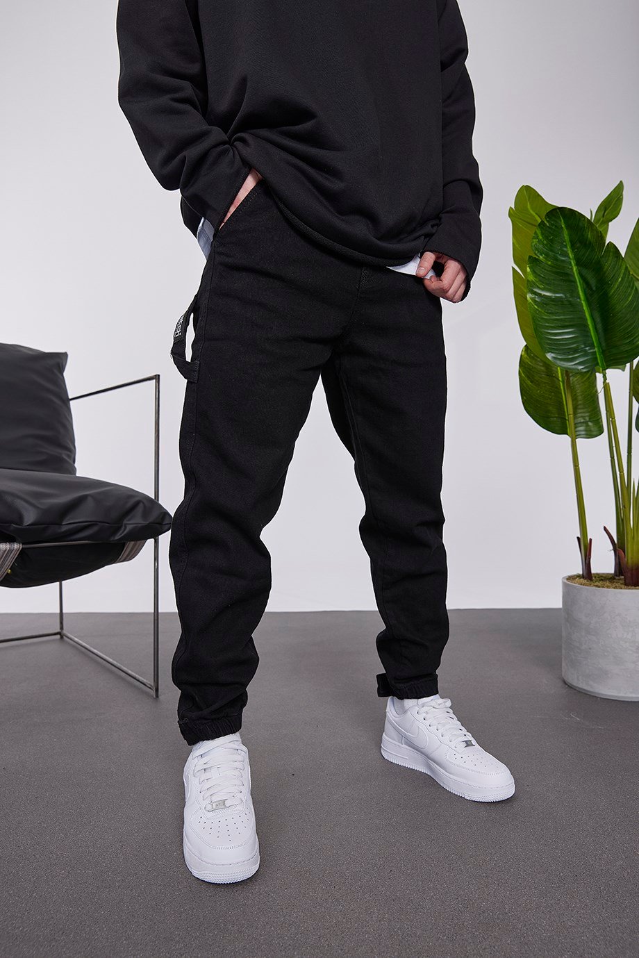 G-96 Paça Barkodlu Siyah Jean