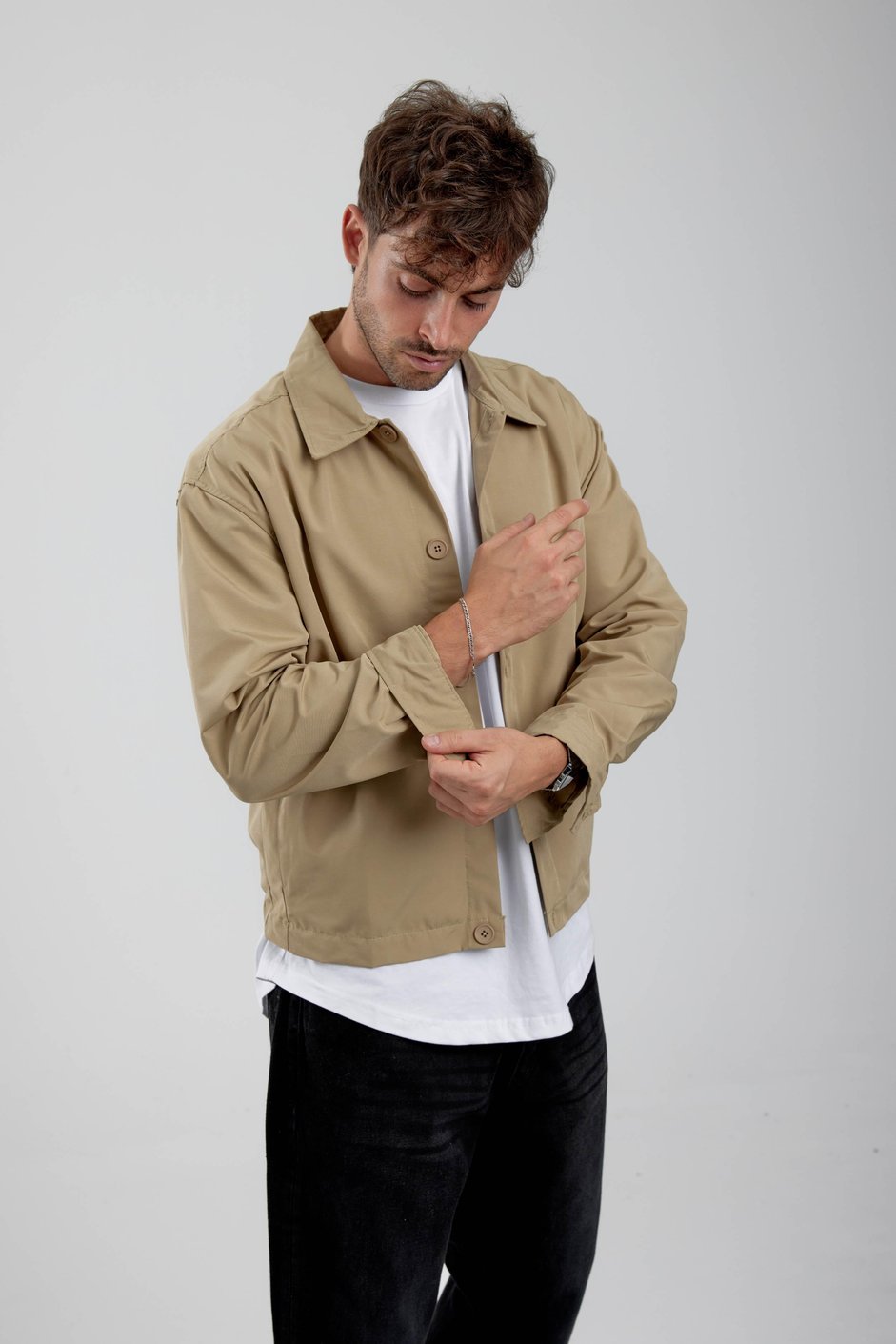 Gabardin Mevsimlik Düğmeli Yeşil Ceket