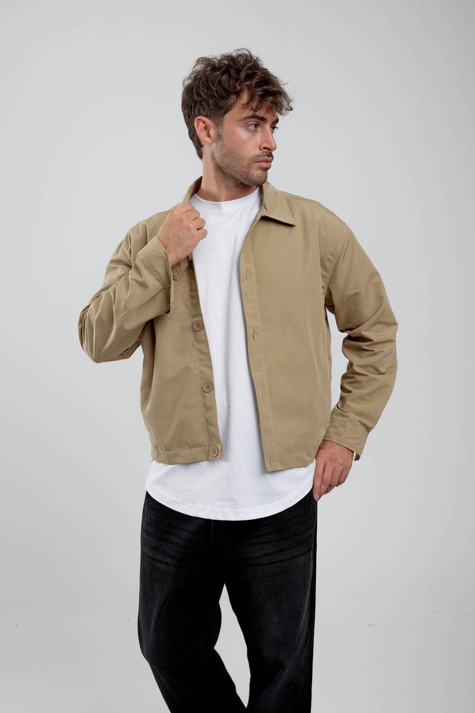 Gabardin Mevsimlik Düğmeli Yeşil Ceket