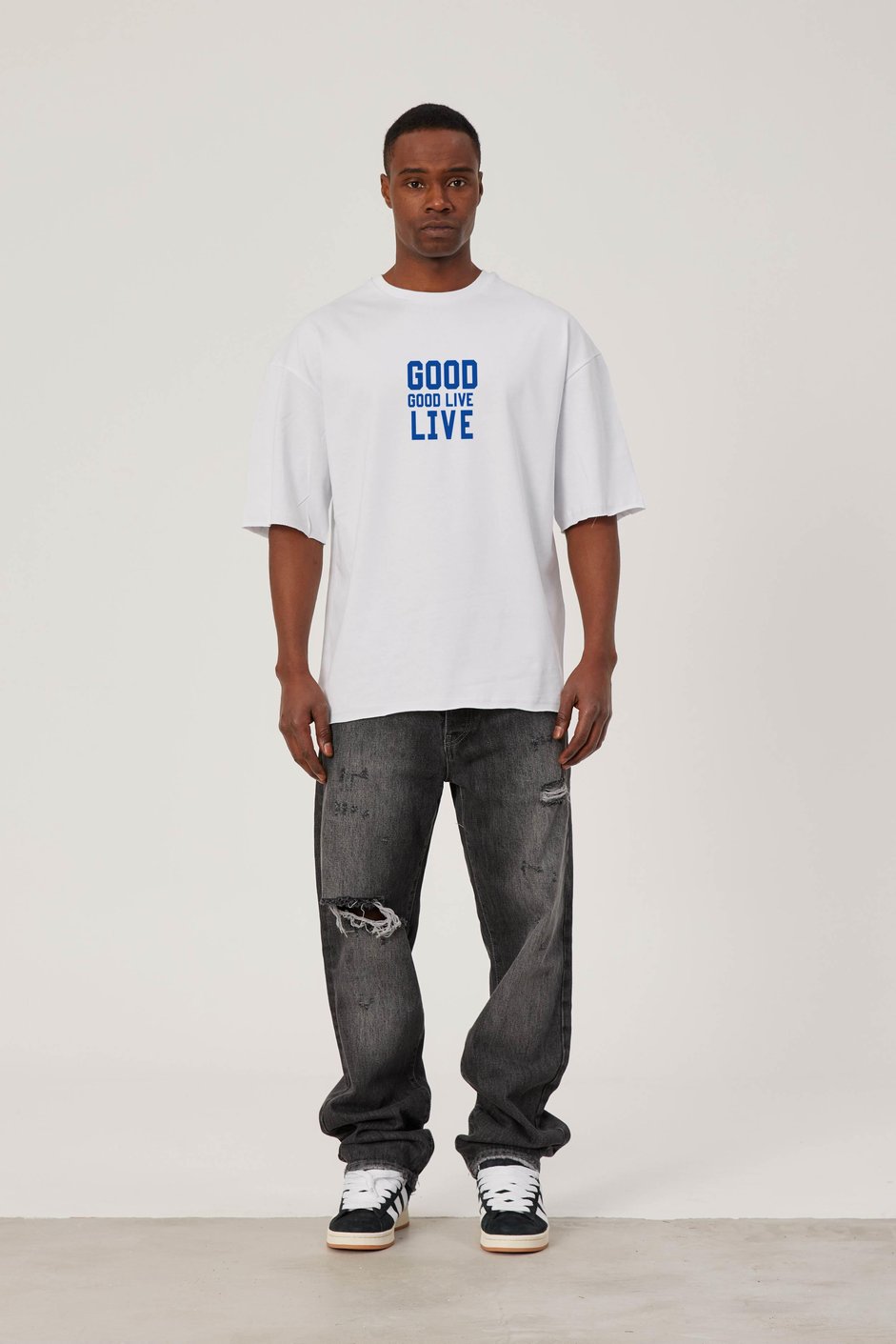 Good Live Baskılı Beyaz Tshirt