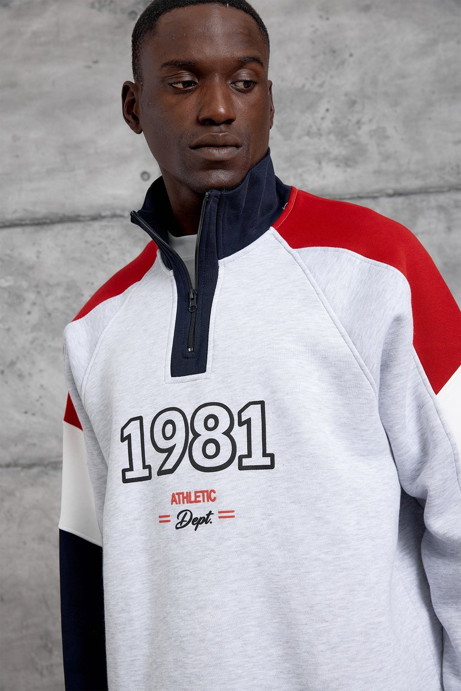 Gri 1981 BASKI OVERSIZE EŞOFMAN TAKIMI