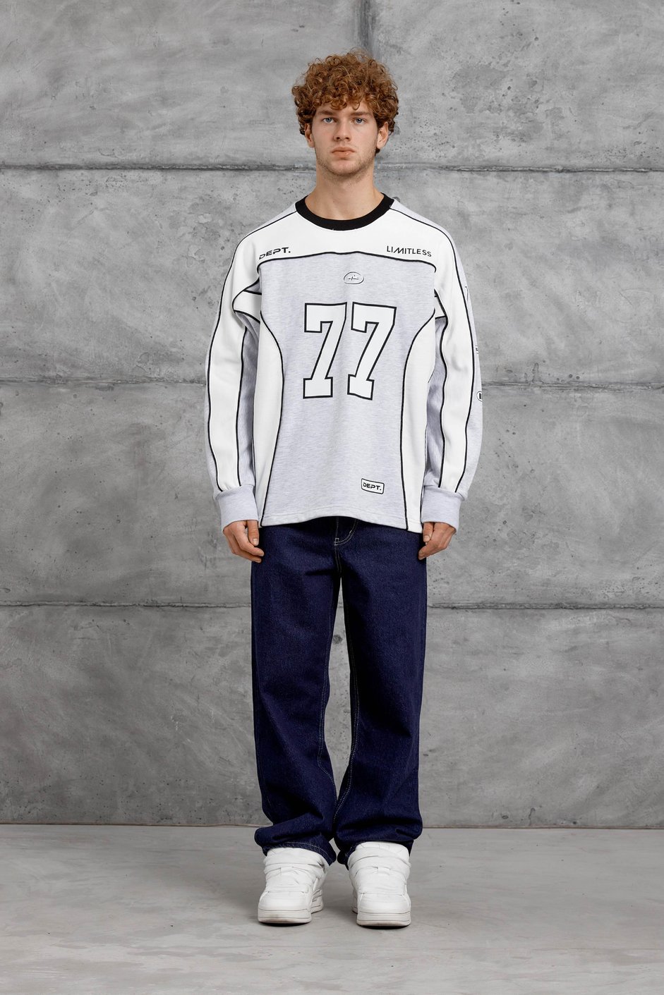Gri 77 NUMARA OVERSİZE SWEATSHİRT