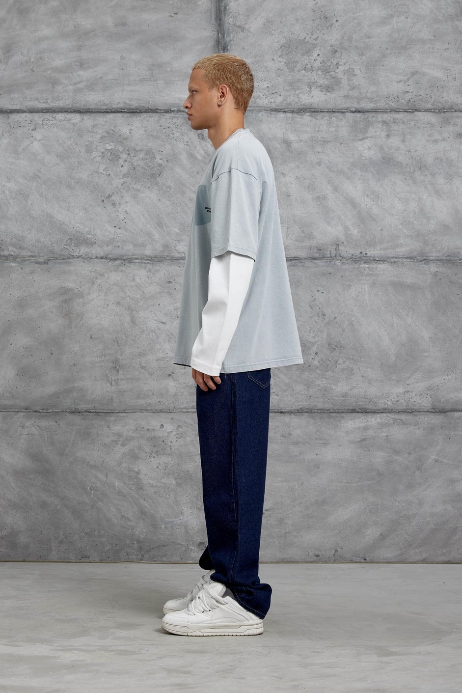 Gri BORN TO STAND YAZILI PARÇA KOLLU SWEATSHIRT