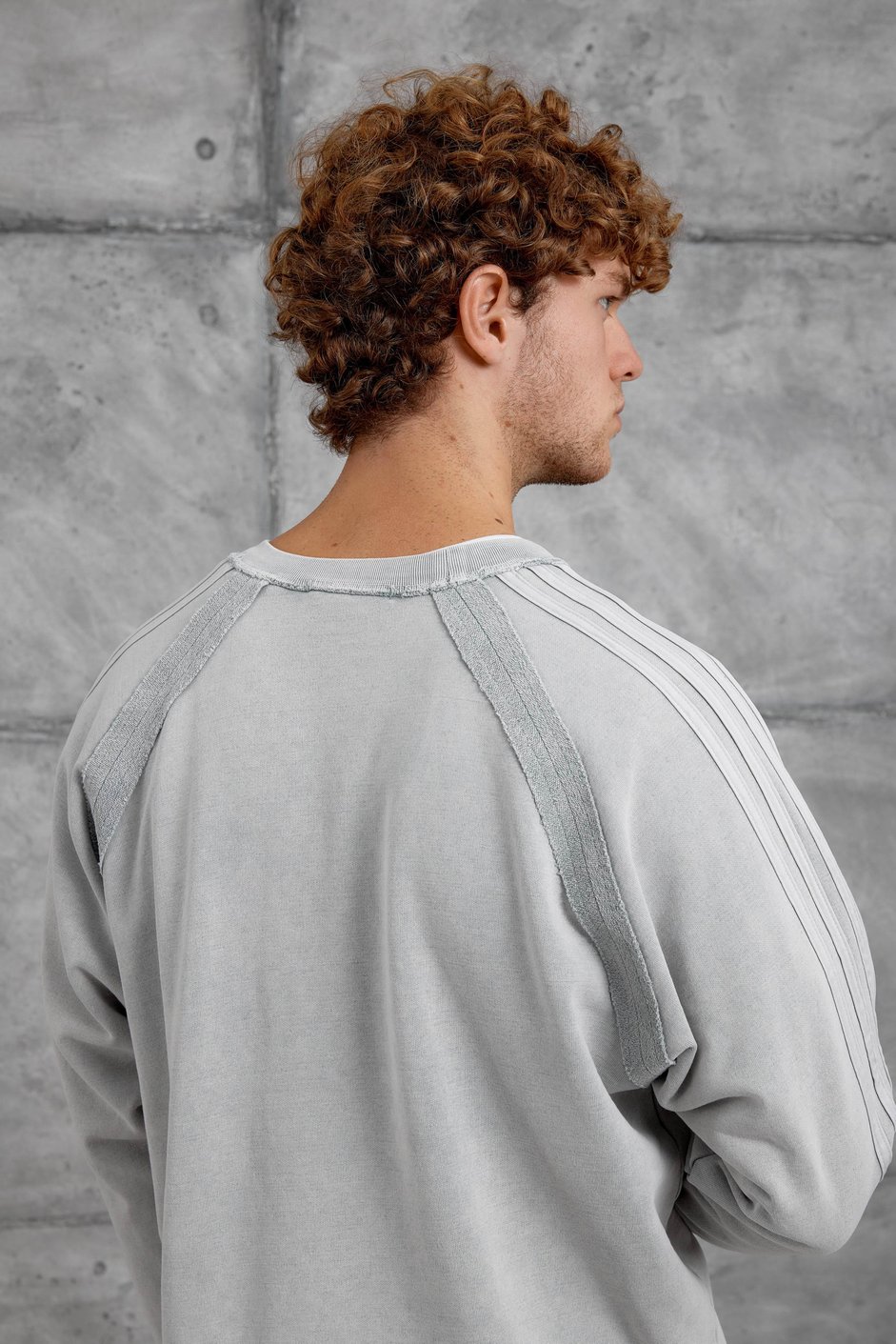 Gri CRAFTED BASKILI YIKAMALI  SWEATSHIRT