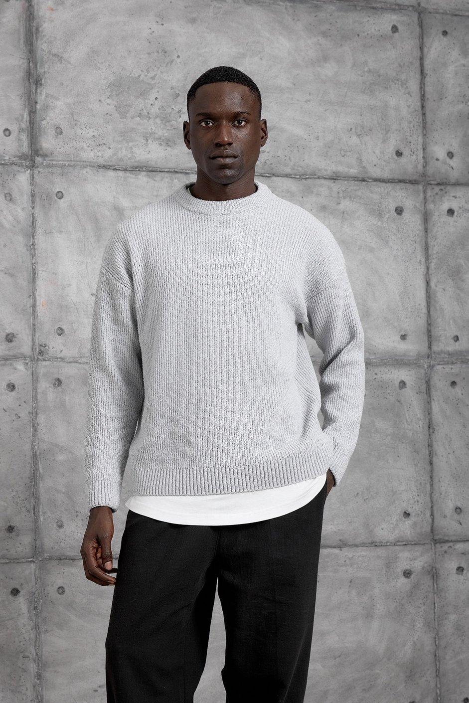 Gri DP BİSİKLET YAKA TRİKO SWEATSHIRT